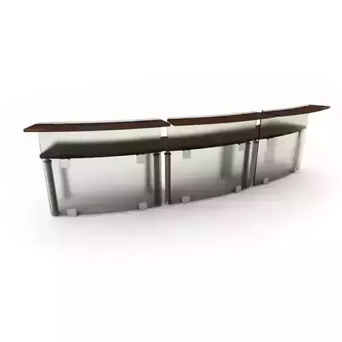 Black modern table reception desk 44 AM53