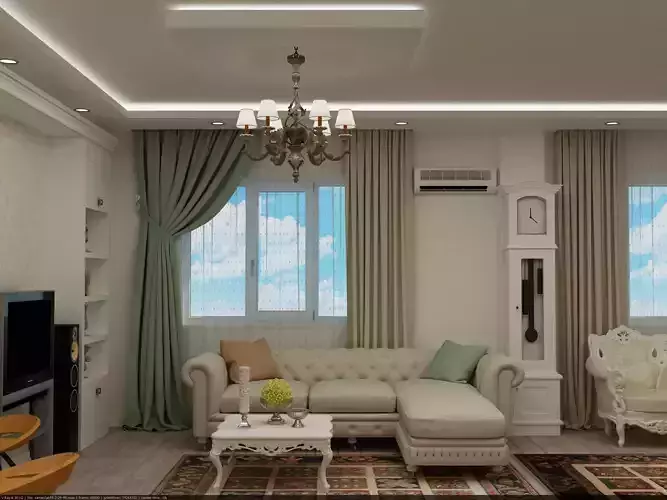 interior design including kitchen hall and bedroom