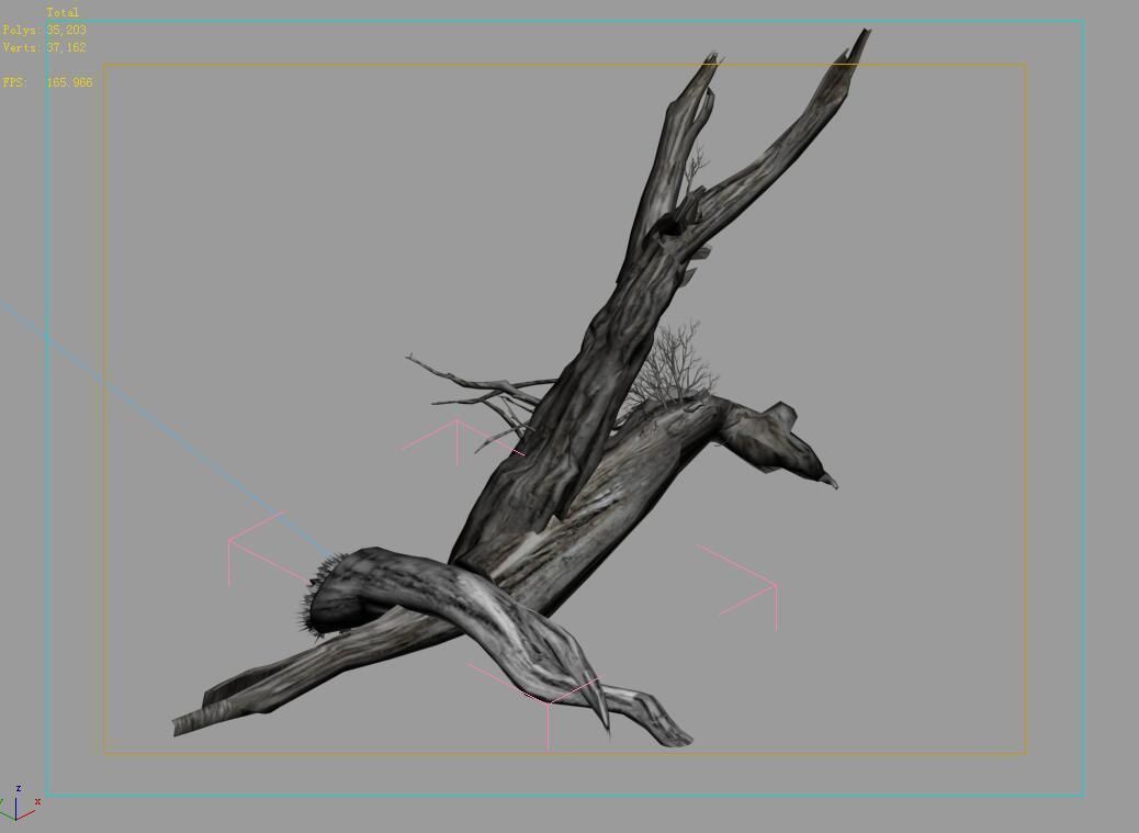 Segment Wood-Withered-Trunk 37 3D model_2