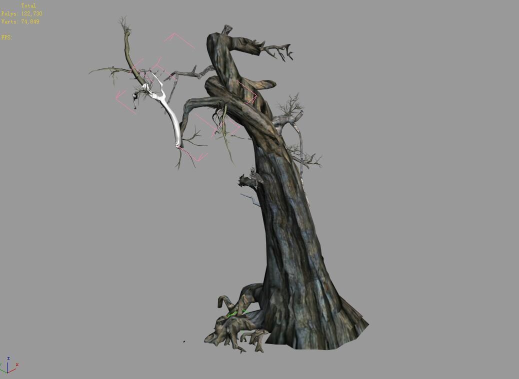 Segment Wood-Withered-Trunk 95 3D model_4
