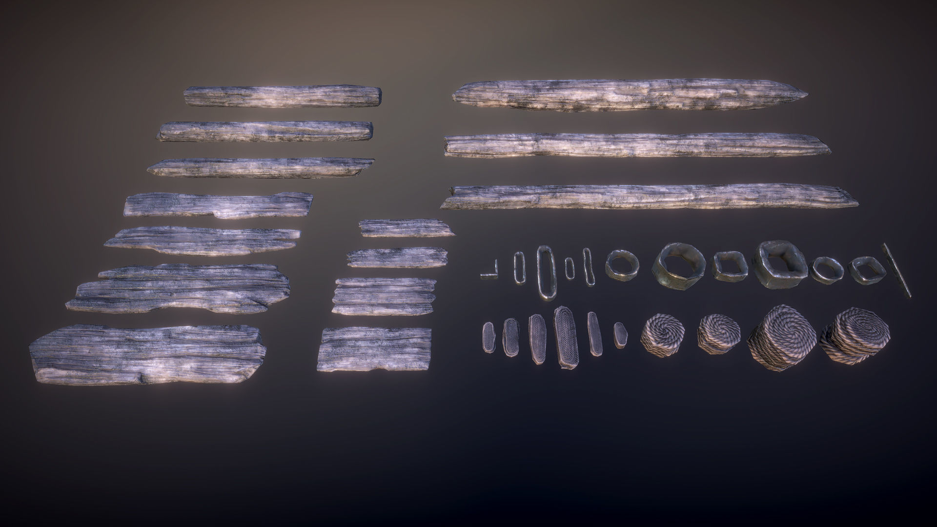 Tribal camp Low-poly 3D model_8