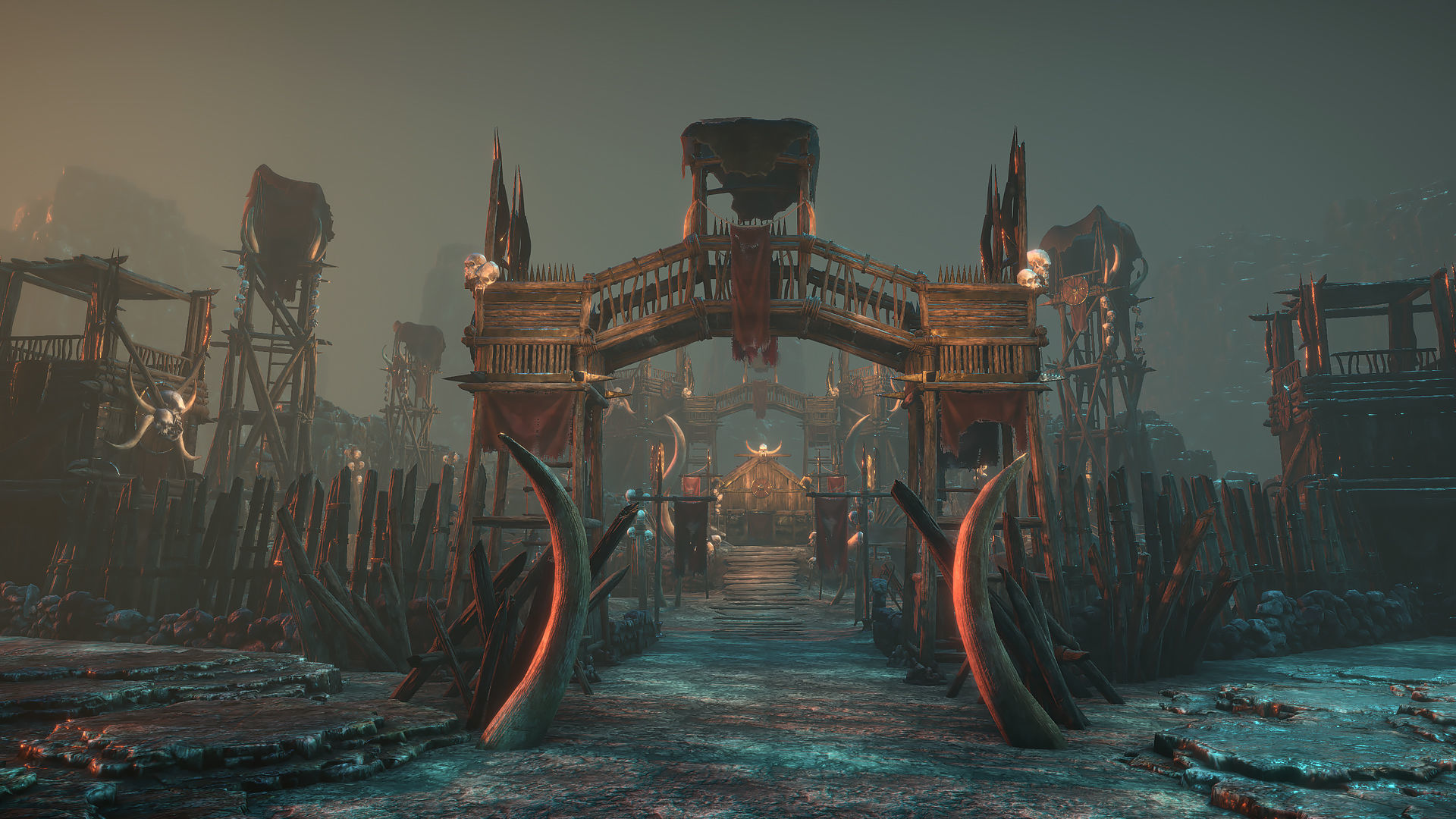 Tribal camp Low-poly 3D model_1