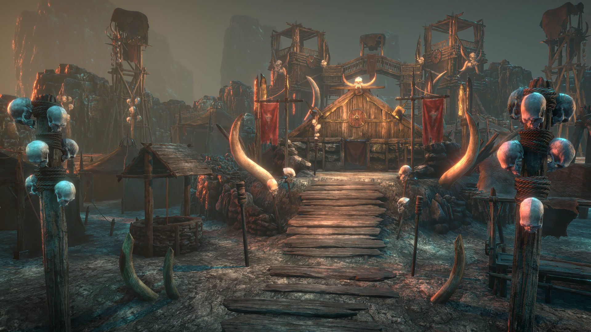 Tribal camp Low-poly 3D model_2