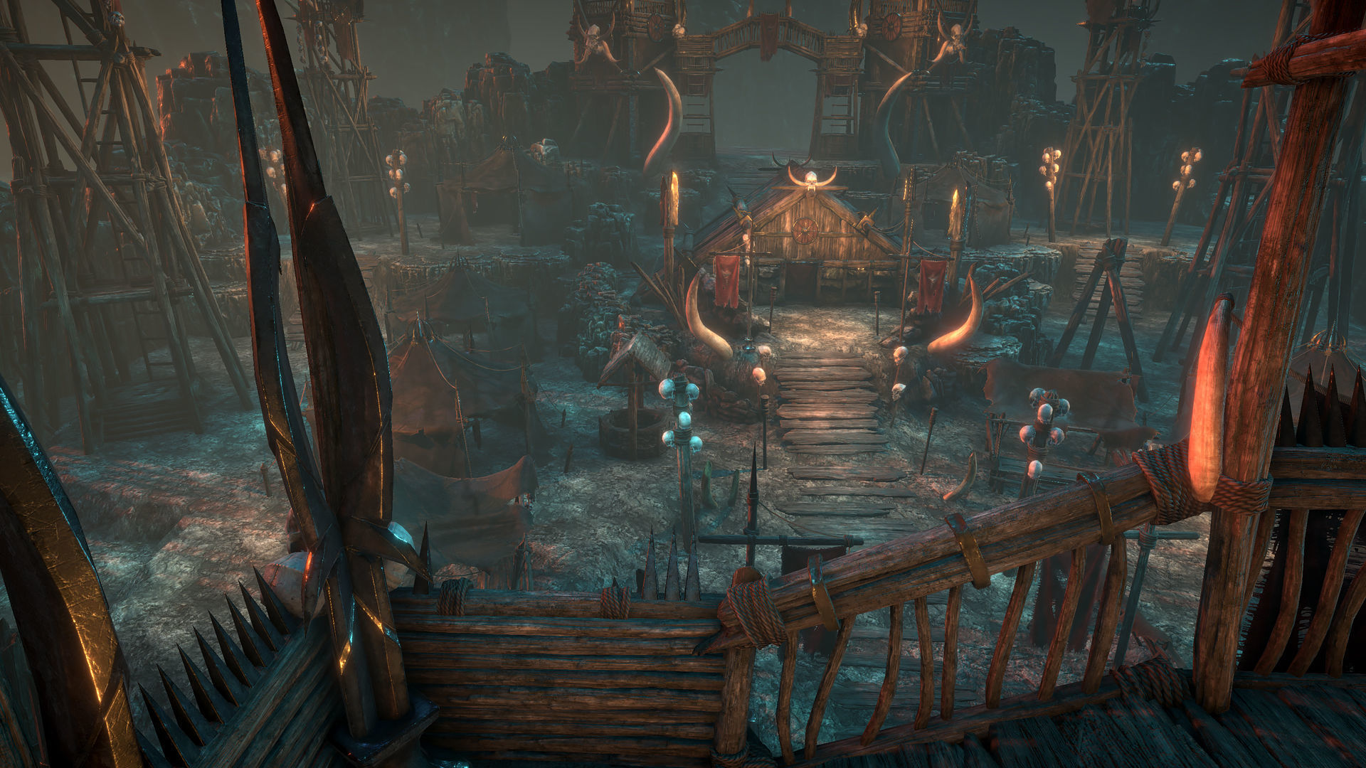 Tribal camp Low-poly 3D model_3