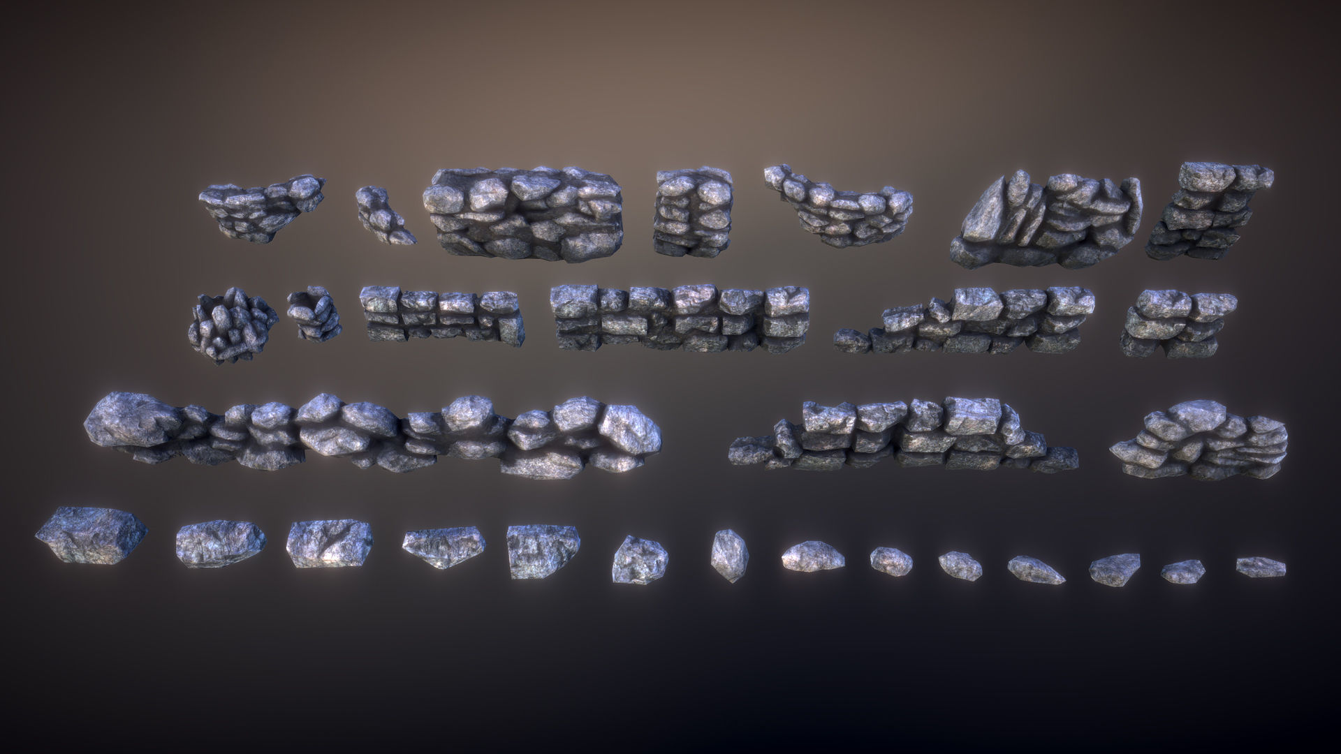 Tribal camp Low-poly 3D model_7