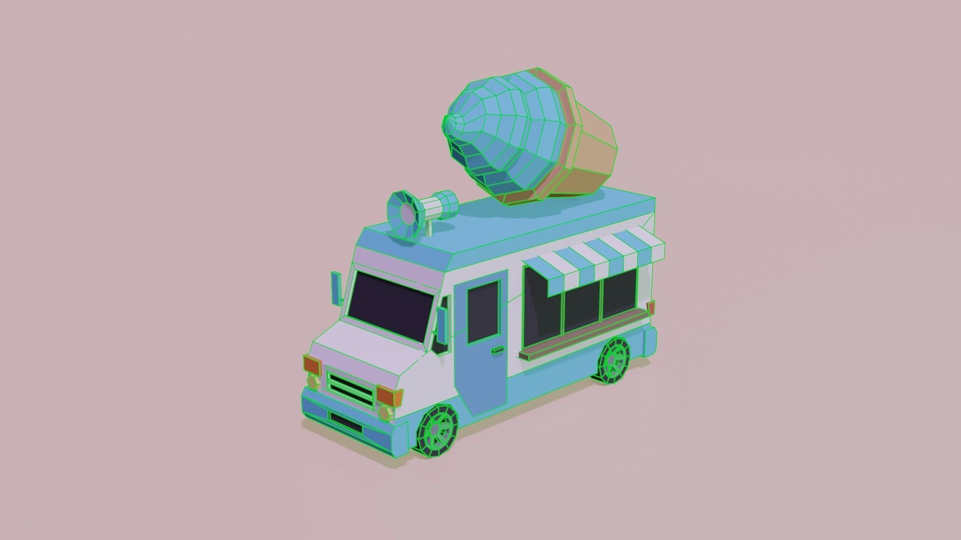 Beach and Summer themed LOW POLY Collection Low-poly 3D model_11