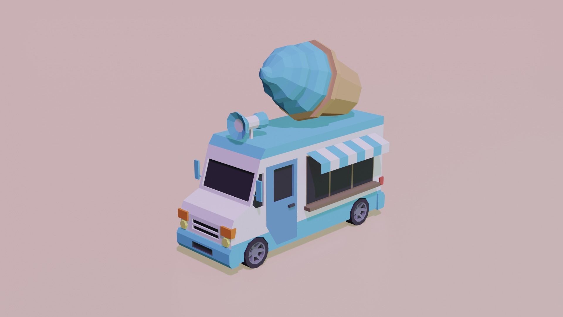 Beach and Summer themed LOW POLY Collection Low-poly 3D model_6