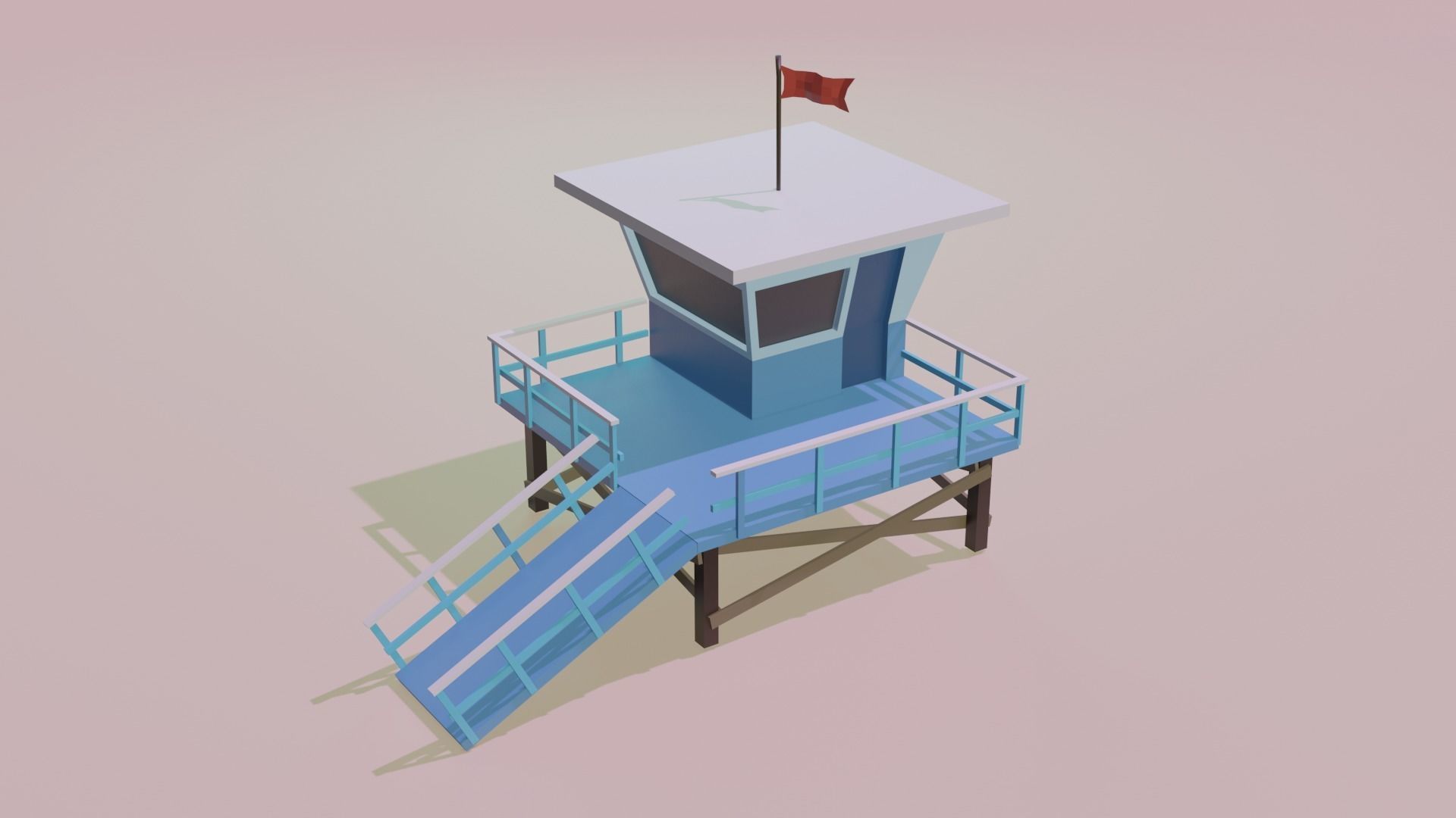 Beach and Summer themed LOW POLY Collection Low-poly 3D model_4