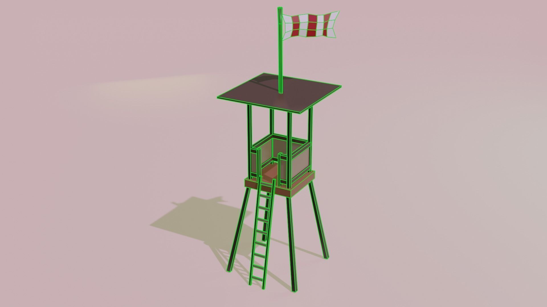 Beach and Summer themed LOW POLY Collection Low-poly 3D model_12