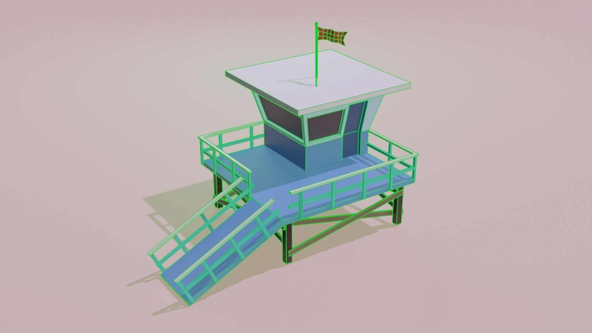 Beach and Summer themed LOW POLY Collection Low-poly 3D model_10