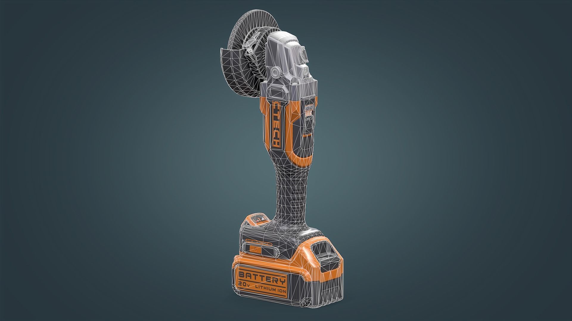 Angle Grinder Low-poly 3D model_21