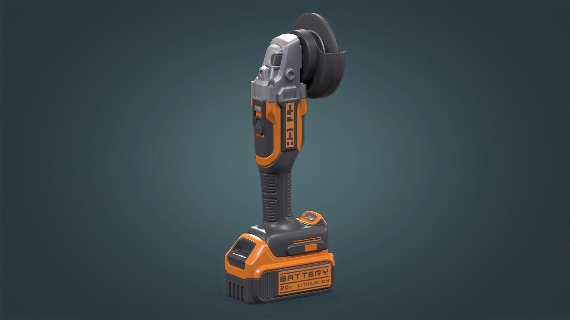 Angle Grinder Low-poly 3D model_7