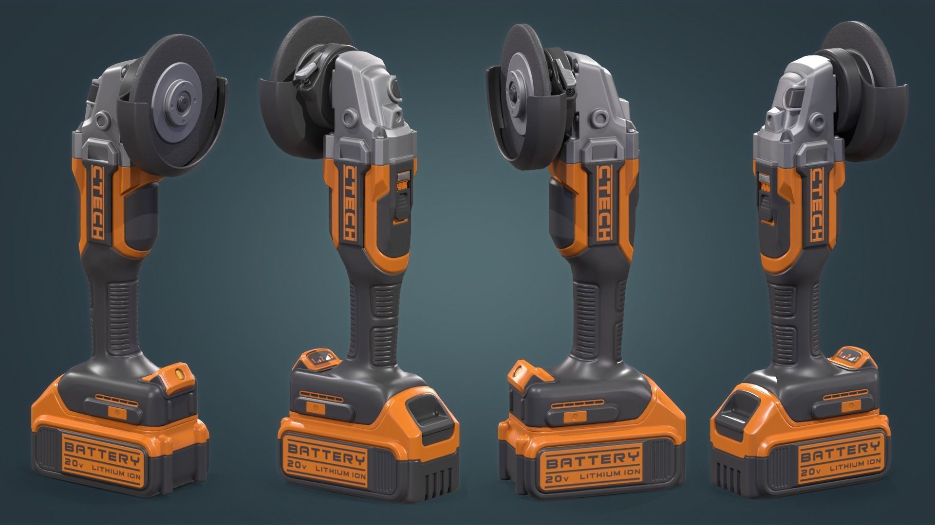 Angle Grinder Low-poly 3D model_2