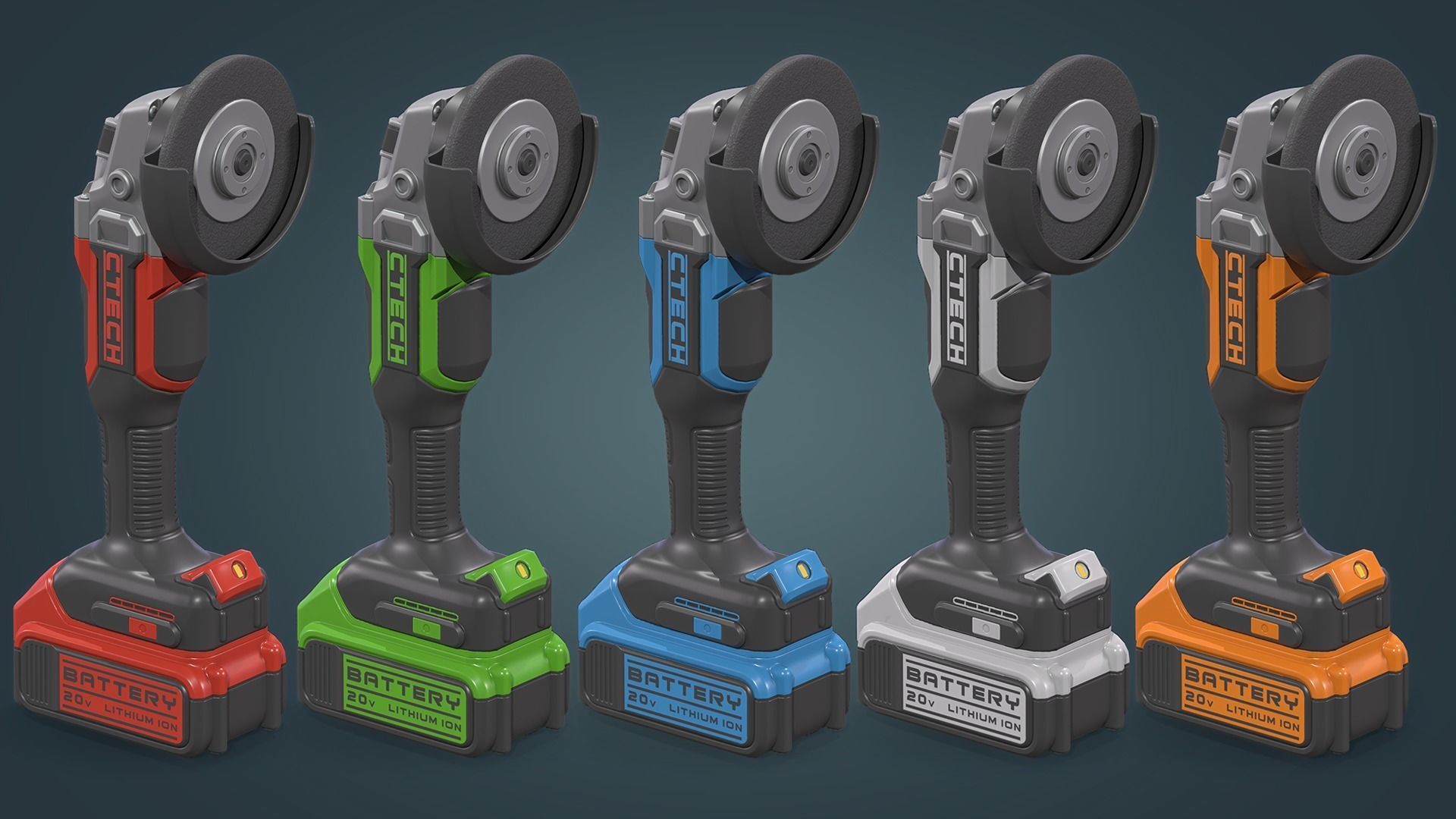 Angle Grinder Low-poly 3D model_3