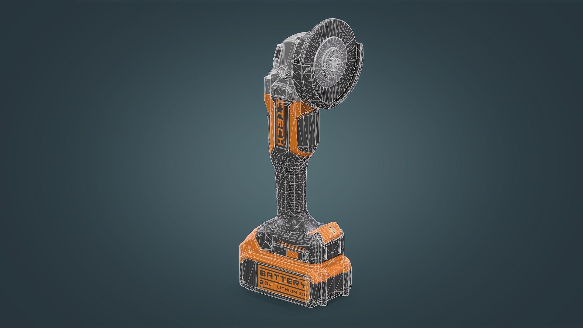 Angle Grinder Low-poly 3D model_20