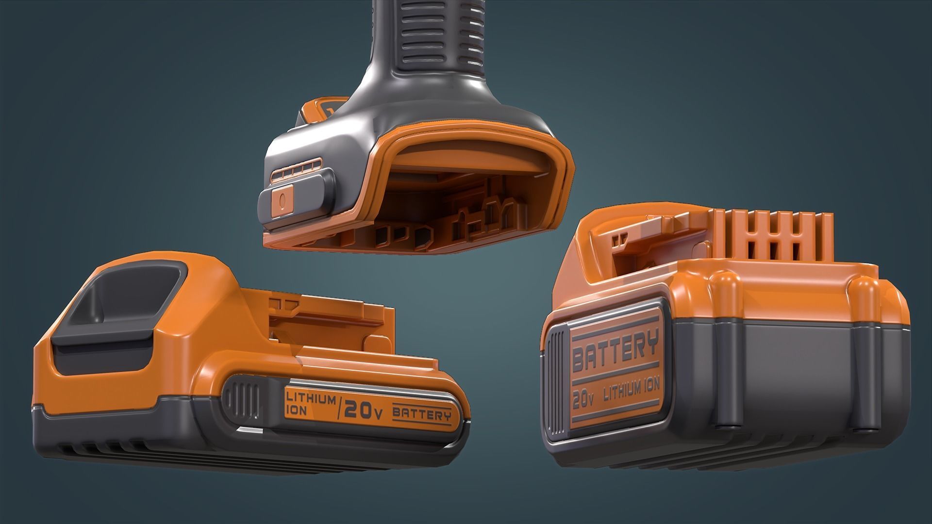 Angle Grinder Low-poly 3D model_4