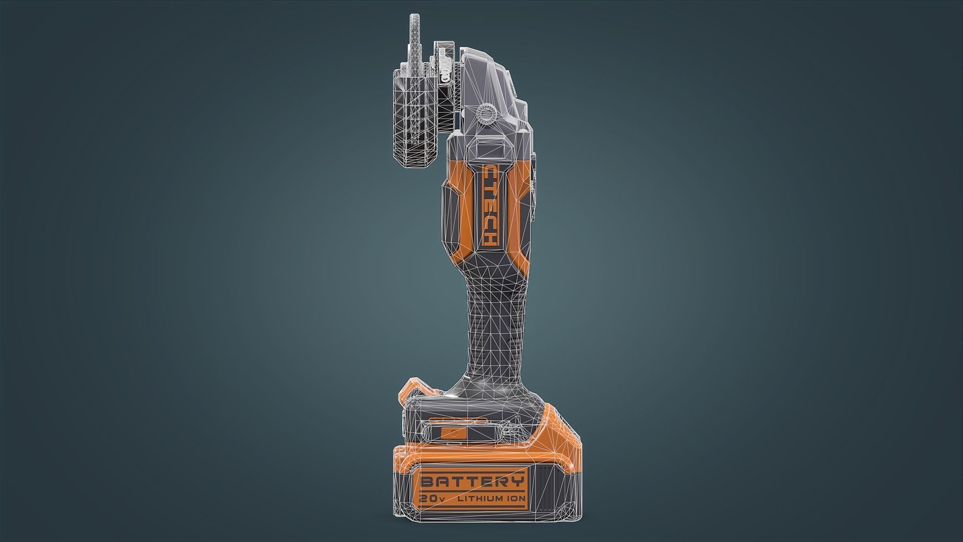 Angle Grinder Low-poly 3D model_22