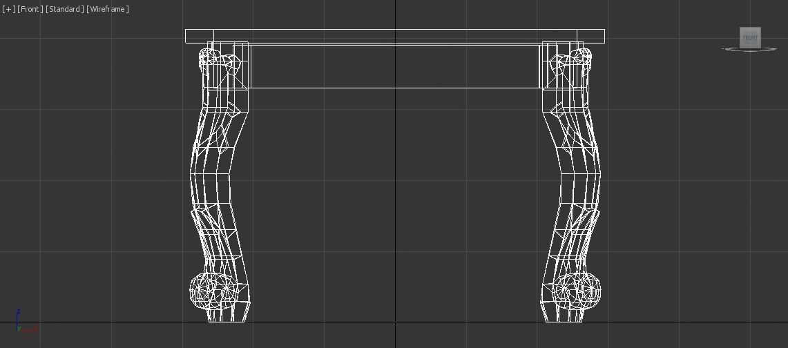 Vintage Dining Table Low-poly 3D model_5