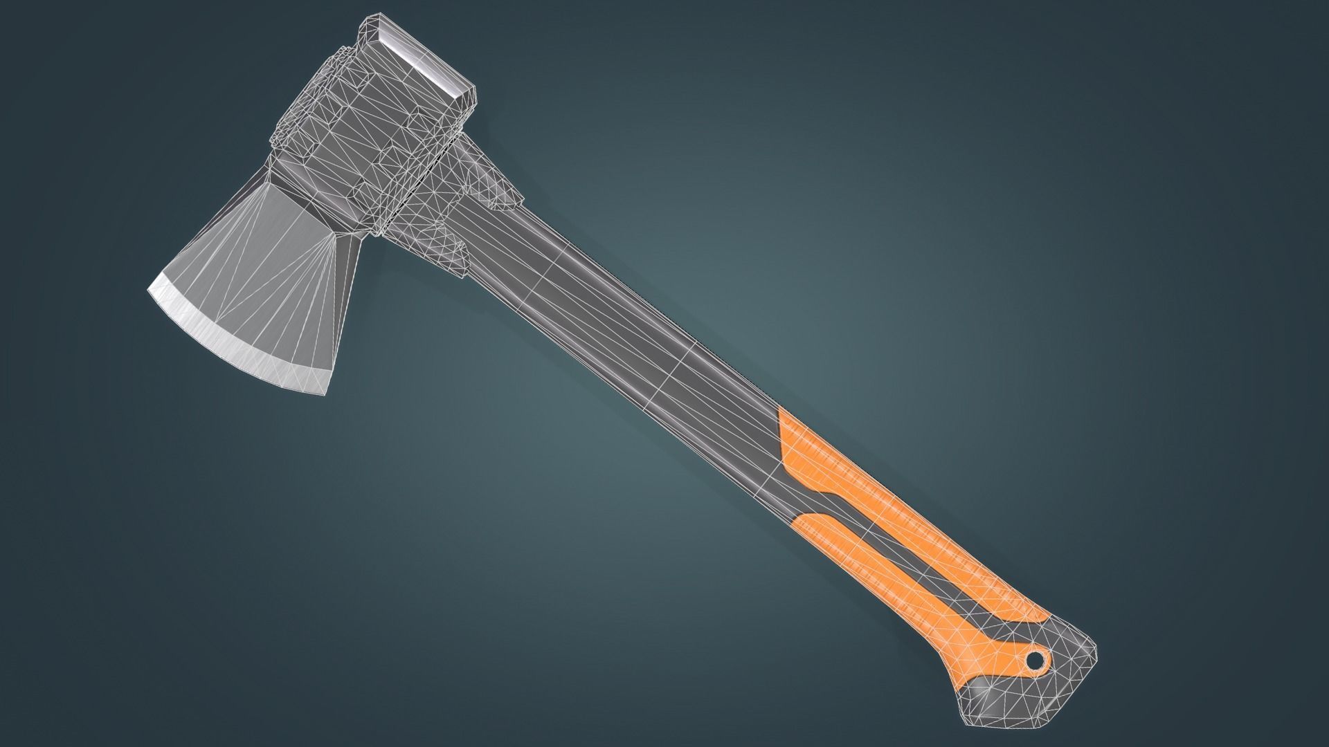 Clean Modern Axe Low-poly 3D model_7