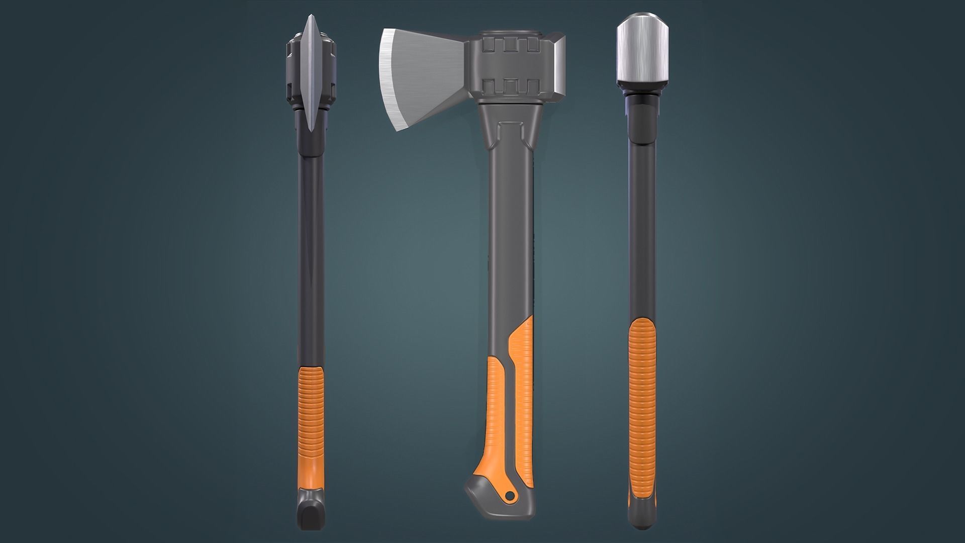 Clean Modern Axe Low-poly 3D model_3