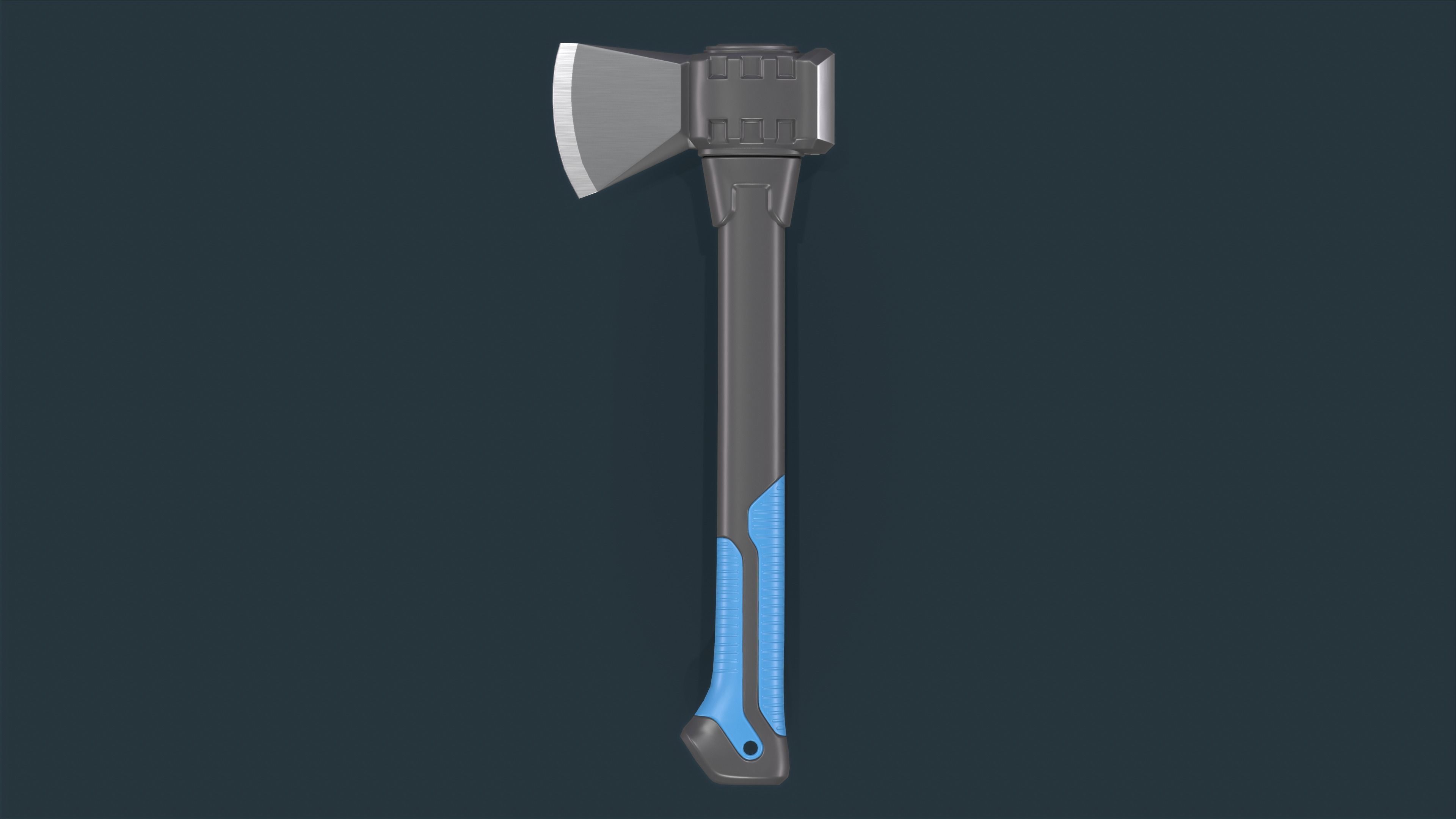 Clean Modern Axe Low-poly 3D model_10