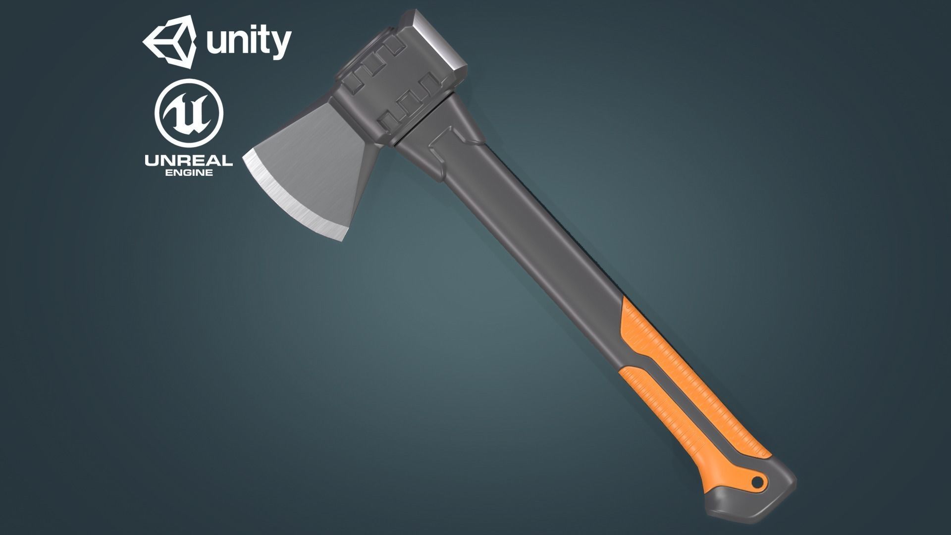 Clean Modern Axe Low-poly 3D model_2