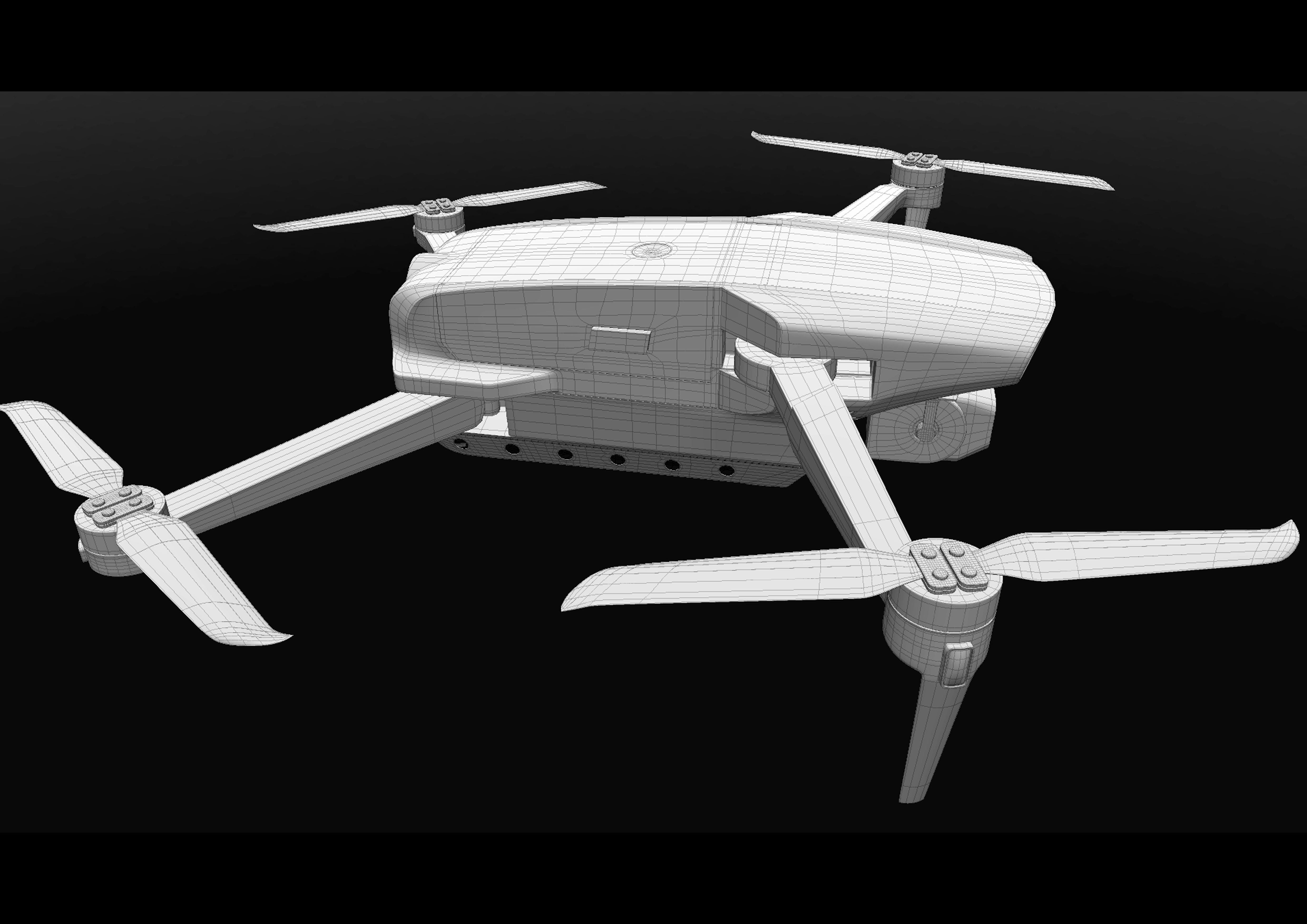 drone model dji phantom quadcopter 3D model_11