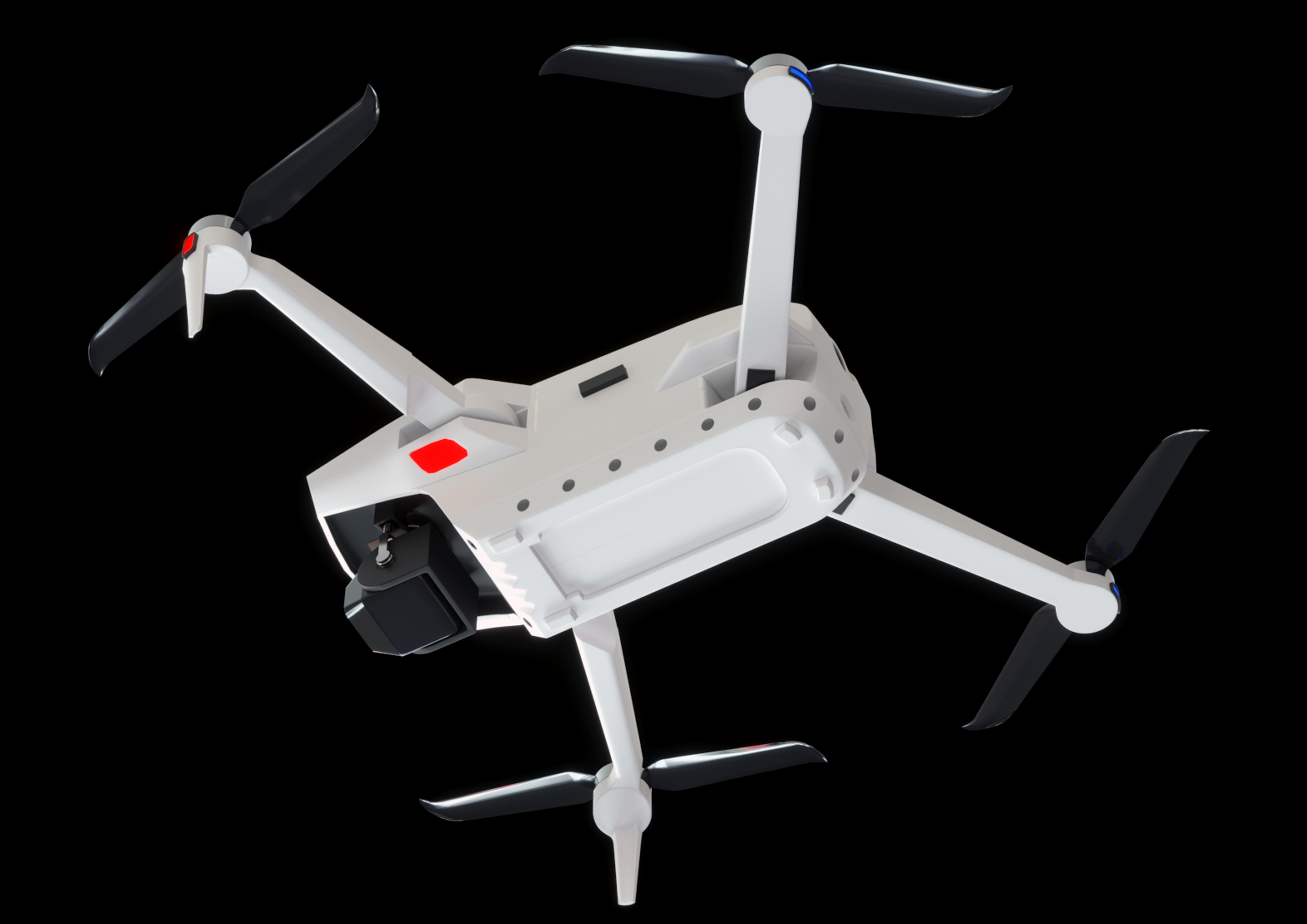 drone model dji phantom quadcopter 3D model_4