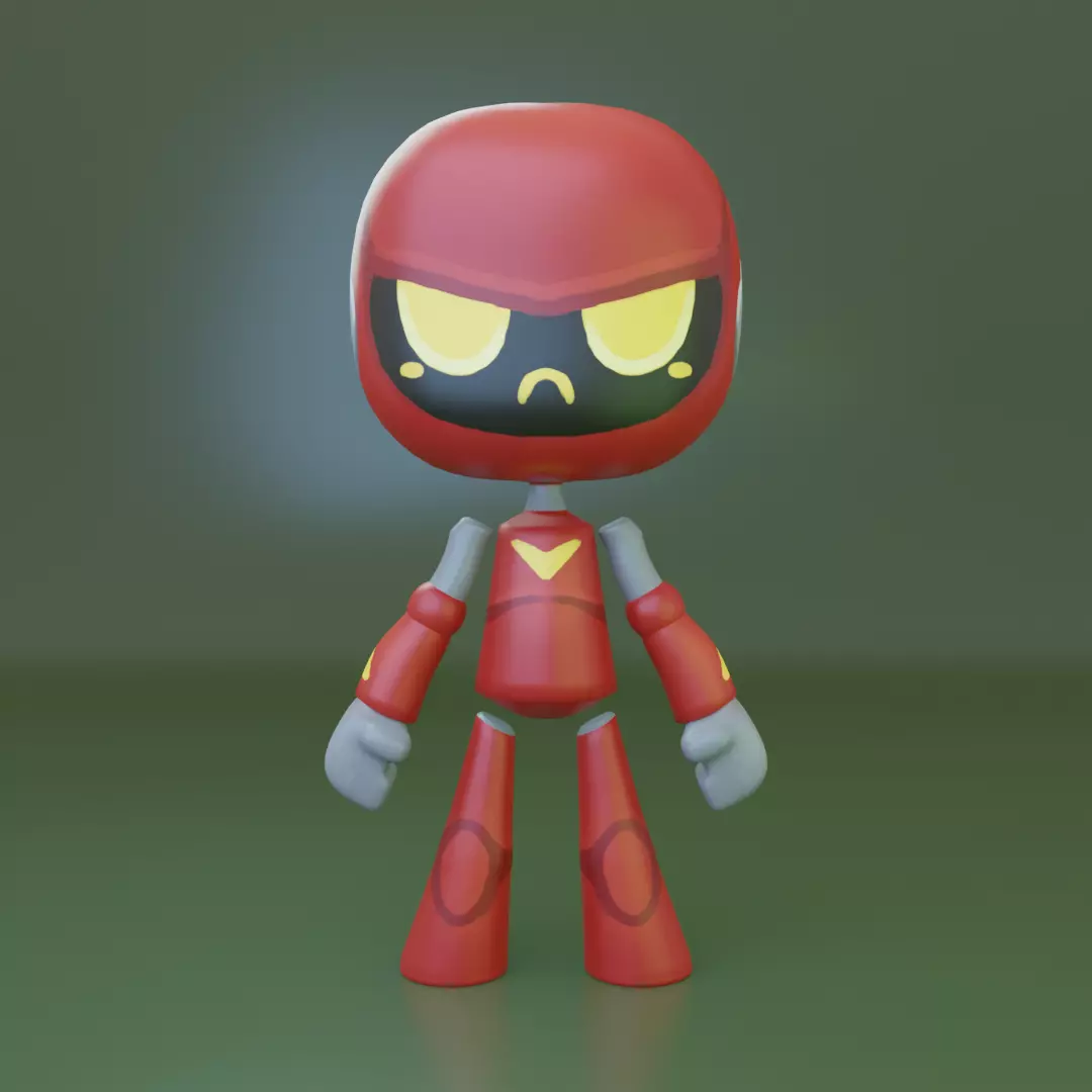 Cute Robots Ronald Low-poly 3D model