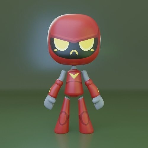 Cute Robots Ronald Low-poly 3D model
