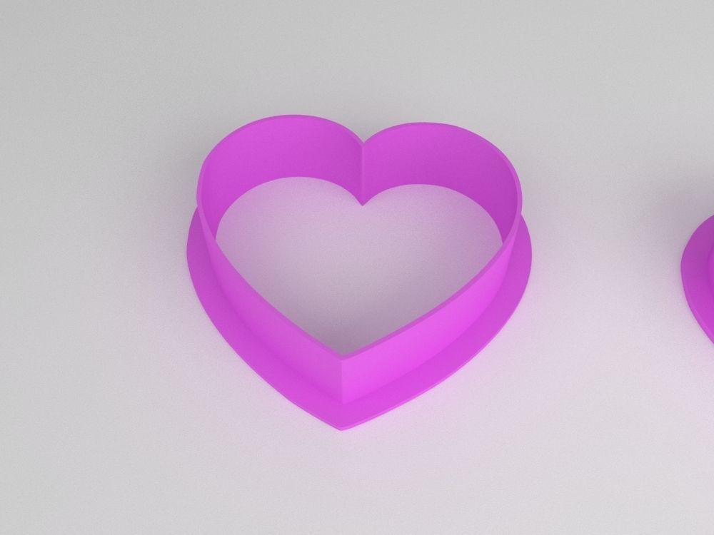 Cookie Cutter - Heart x 3 sizes 3D print model_1