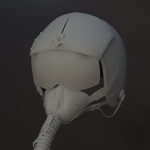 Pilot helmet 3D model_2