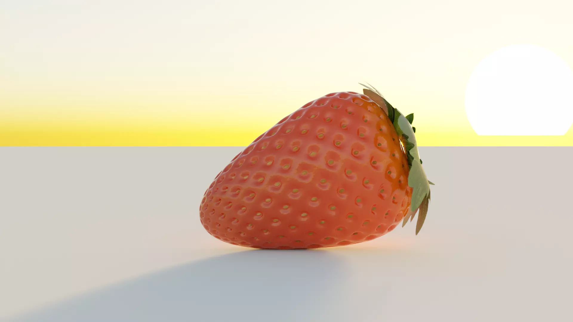 Strawberry at sunset 3D model