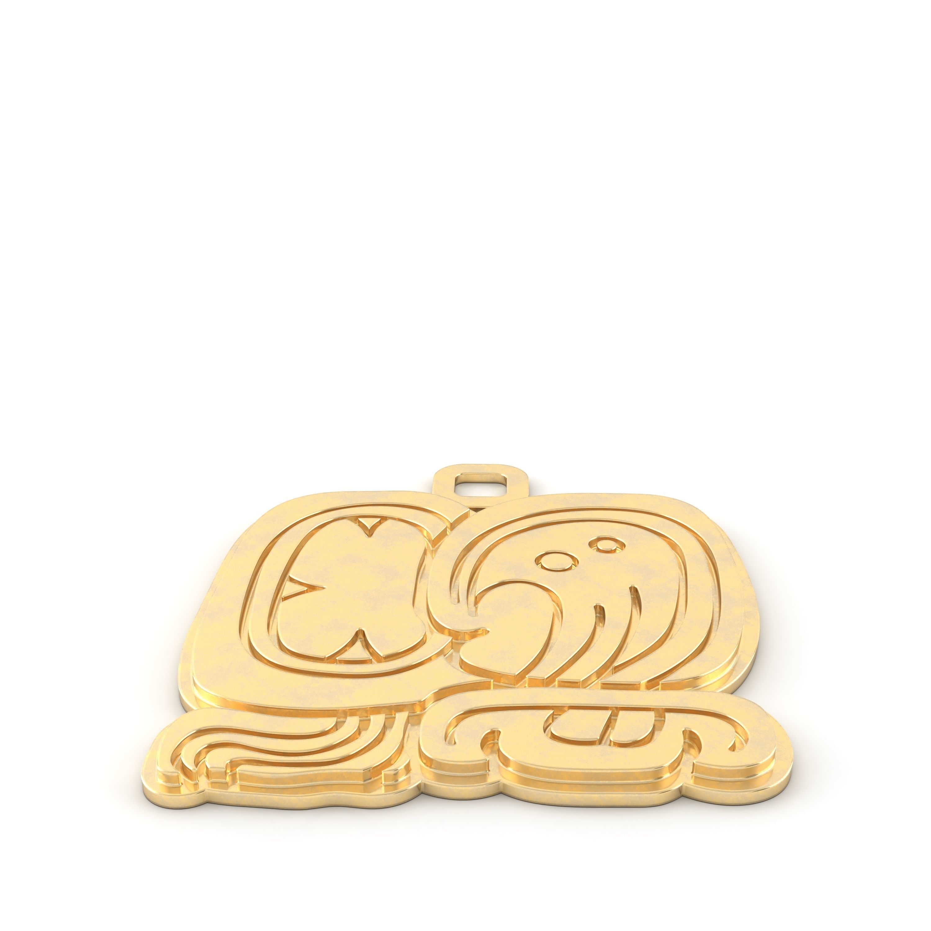 Mayan native glyph 03 3D print model_5