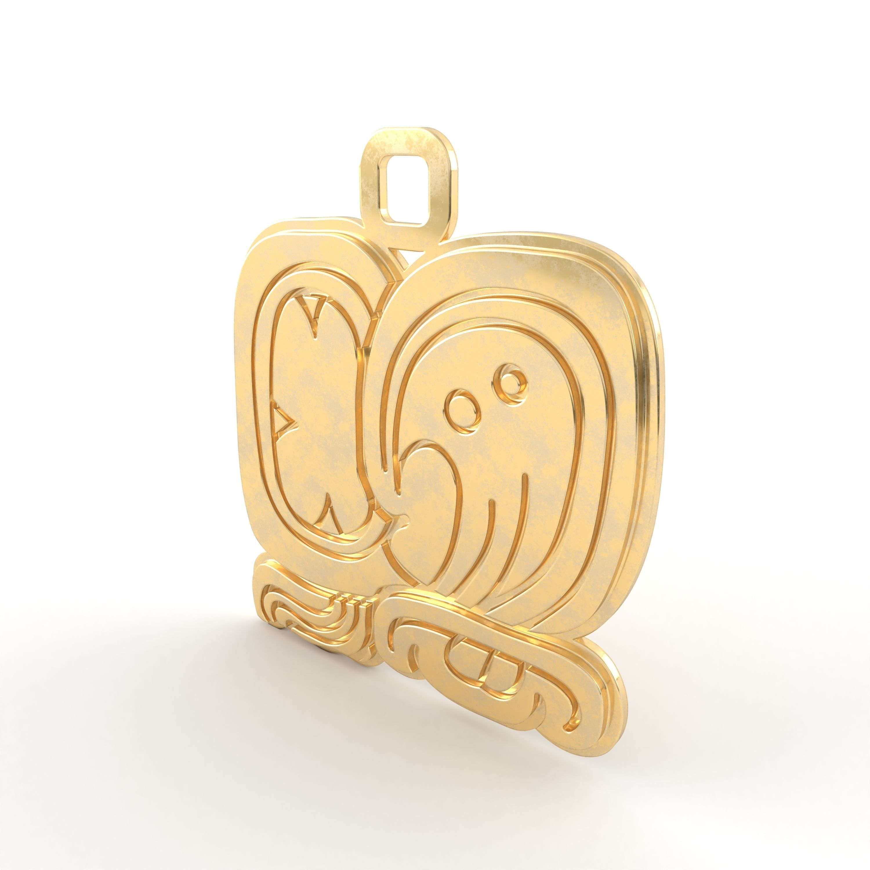 Mayan native glyph 03 3D print model_2