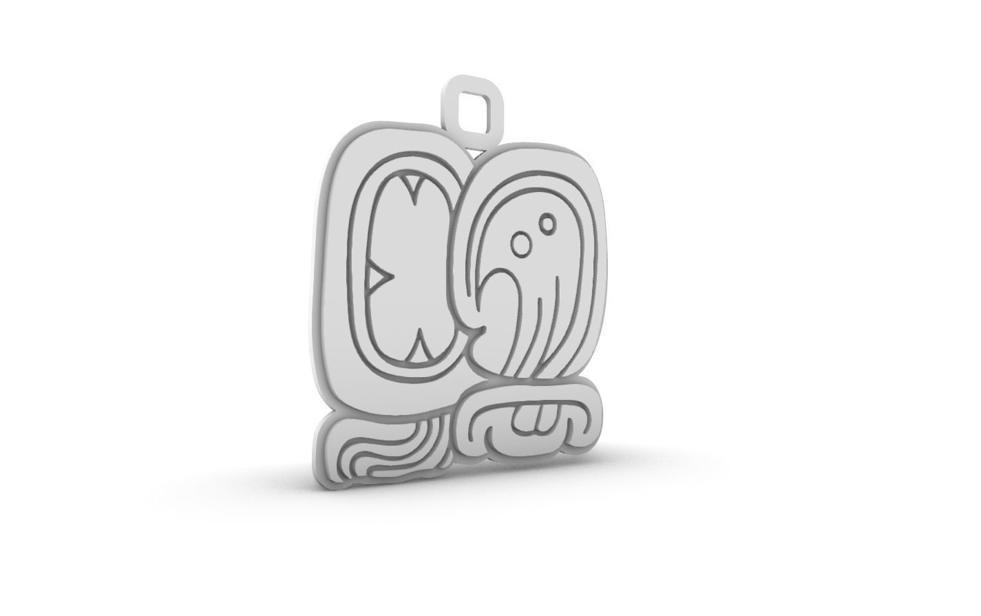 Mayan native glyph 03 3D print model_10