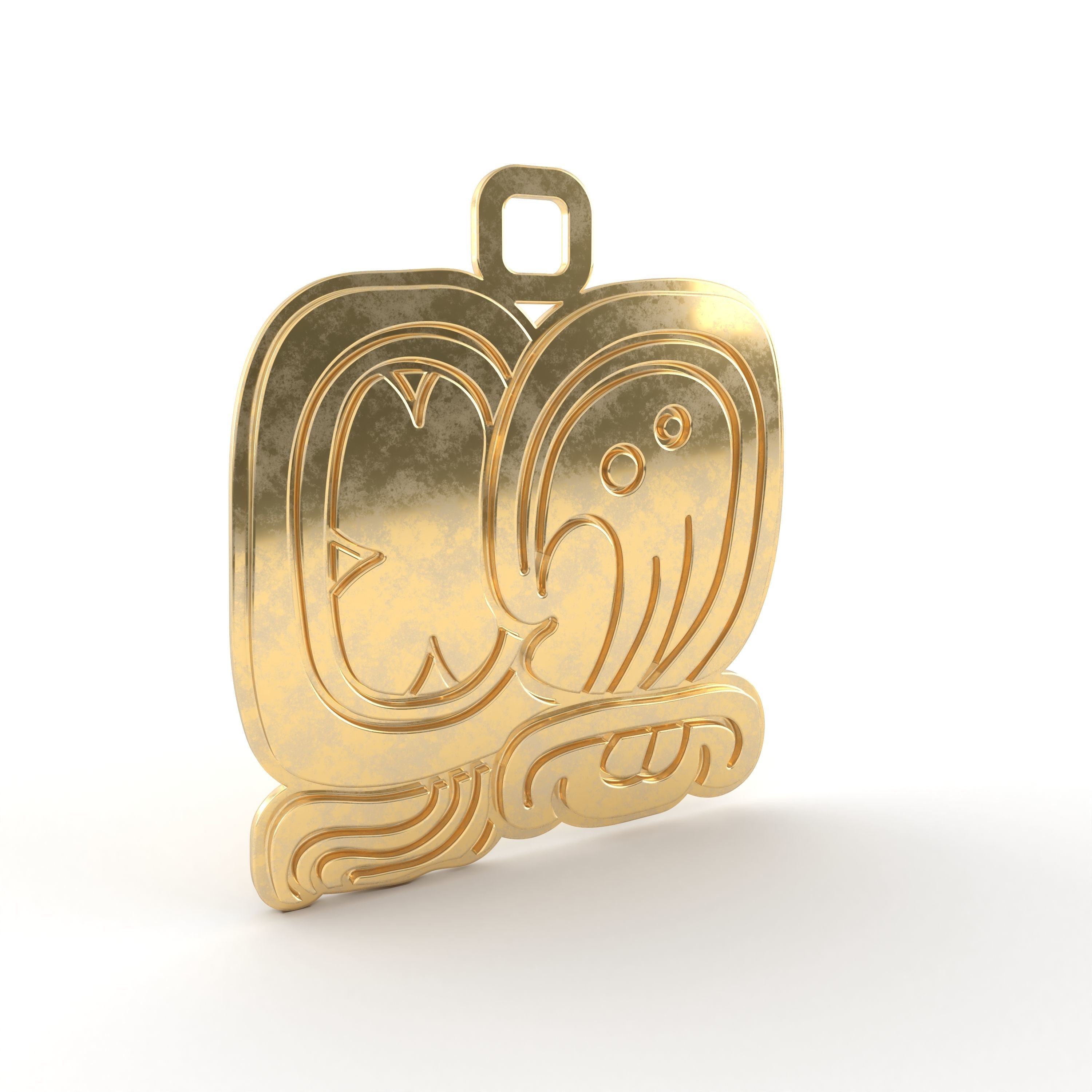 Mayan native glyph 03 3D print model_1