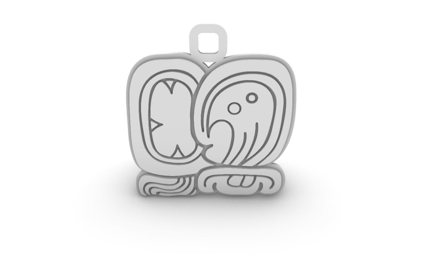 Mayan native glyph 03 3D print model_7