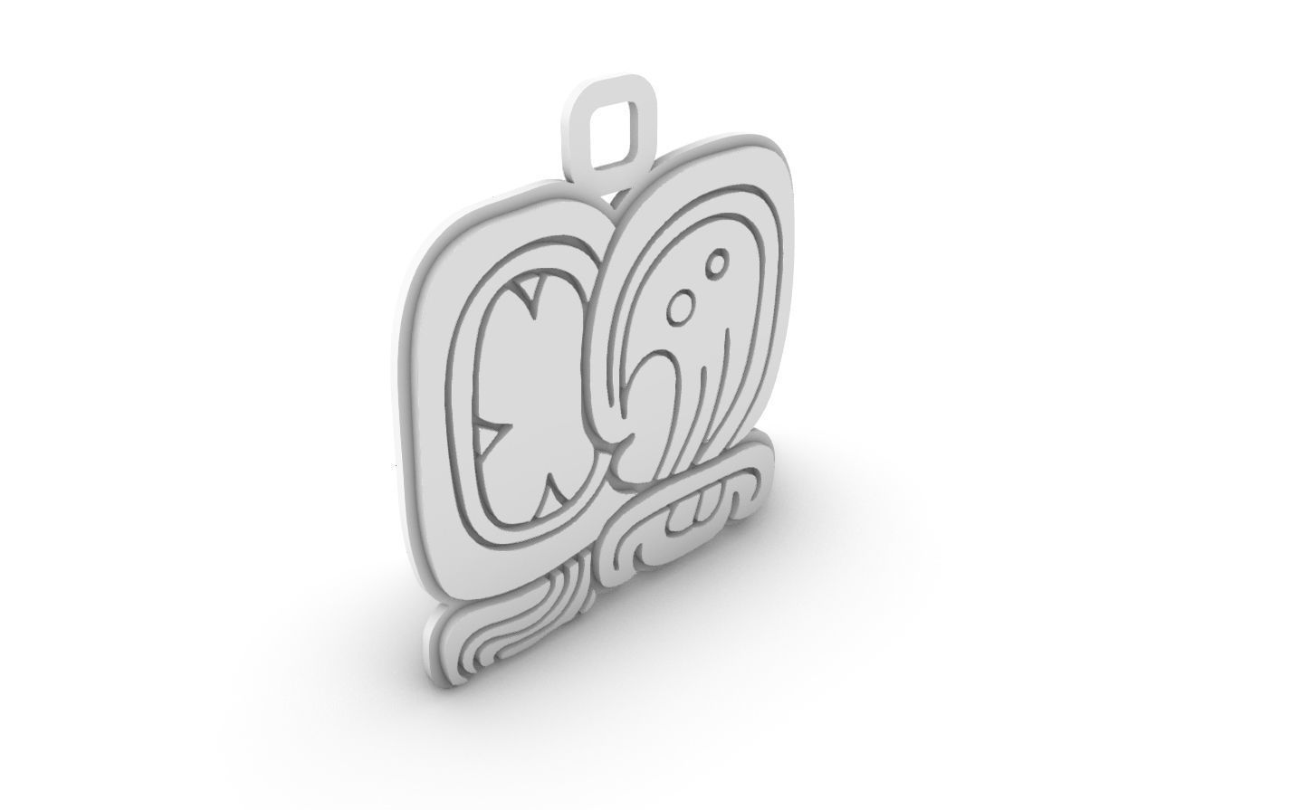 Mayan native glyph 03 3D print model_6