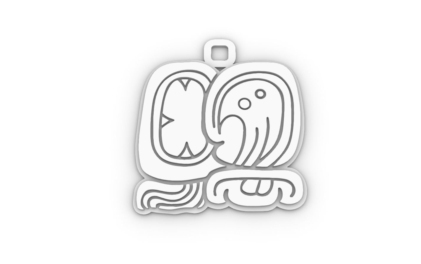 Mayan native glyph 03 3D print model_9