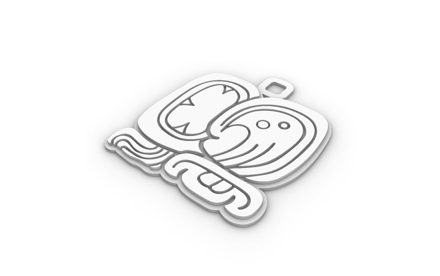 Mayan native glyph 03 3D print model_8