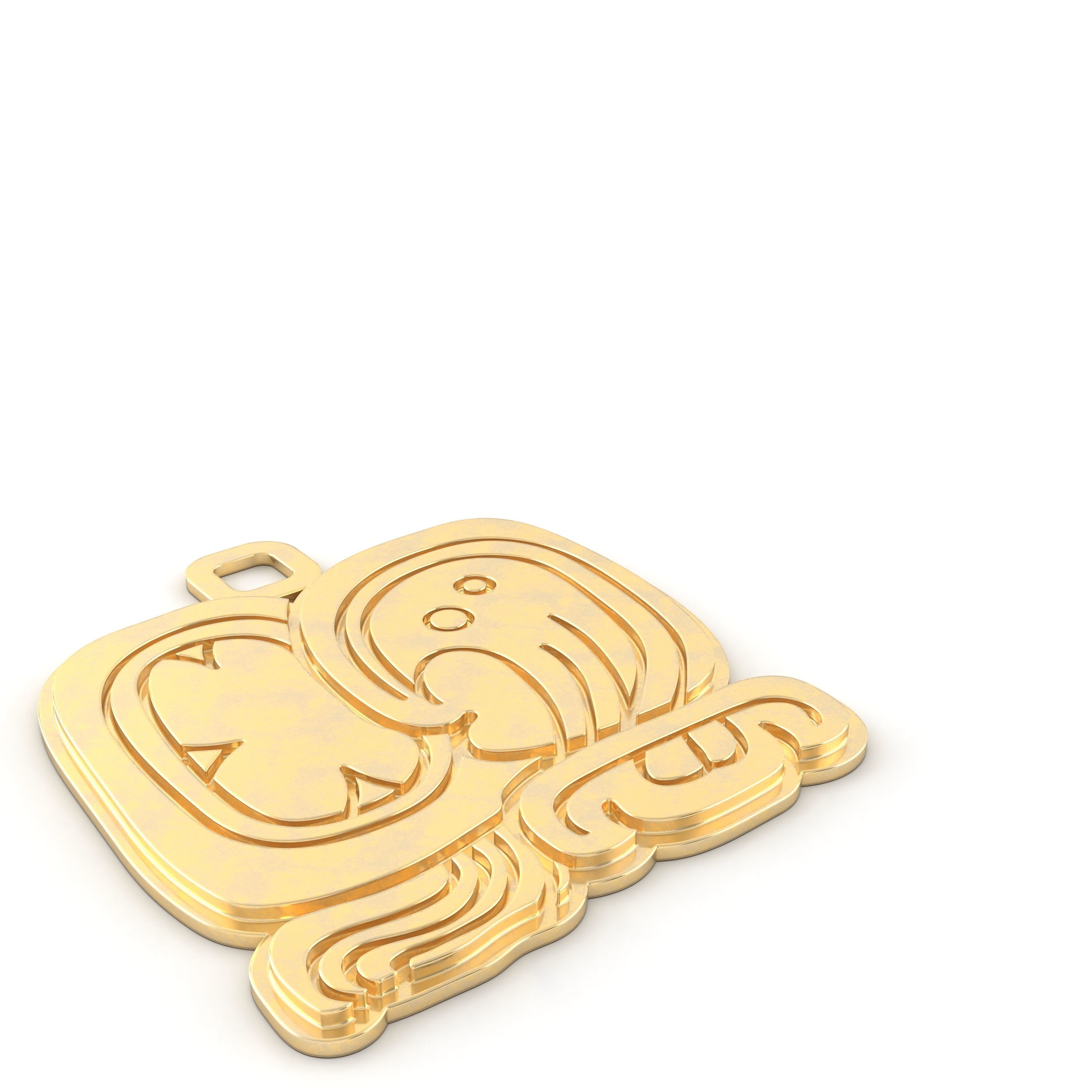 Mayan native glyph 03 3D print model_4