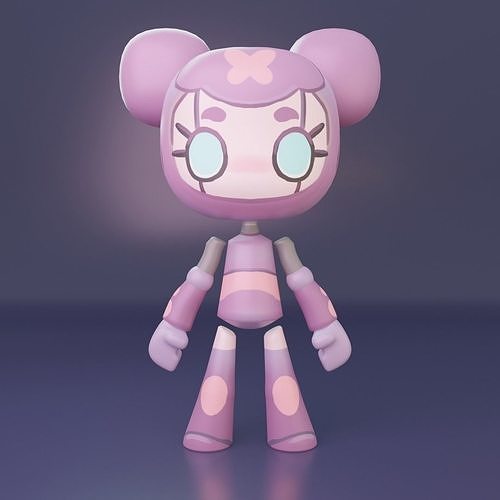Cute Robots Susy Low-poly 3D model