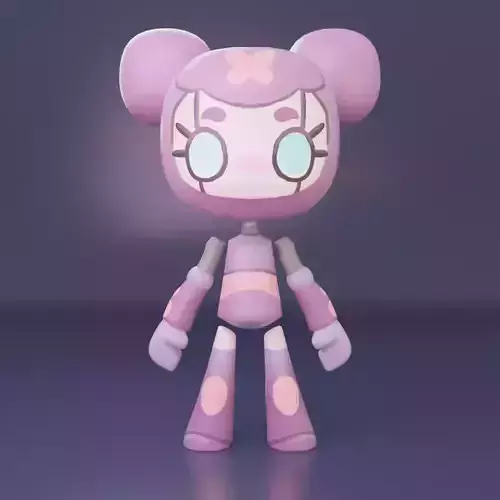 Cute Robots Susy Low-poly 3D model