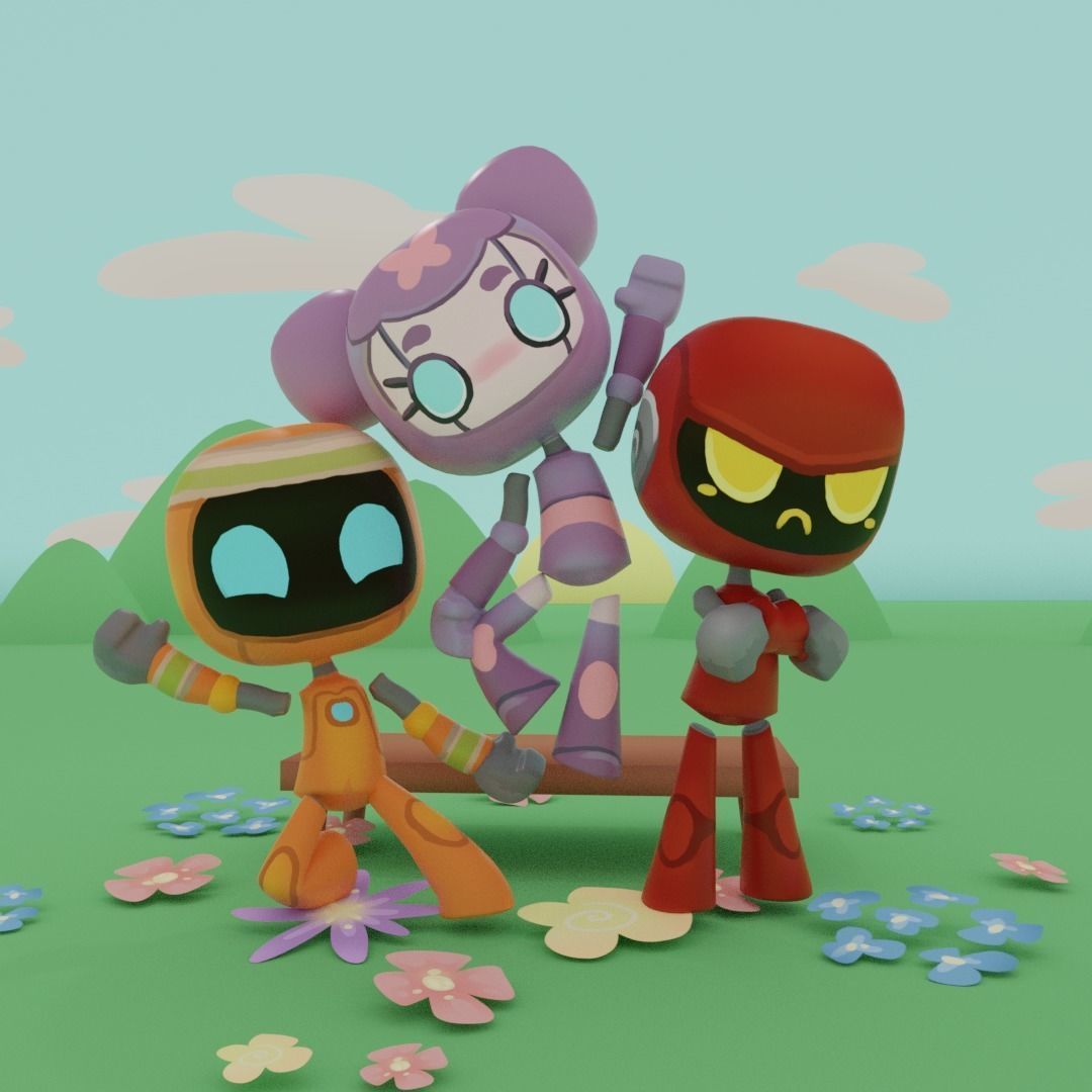 Cute Robots Full Pack Low-poly 3D model_1