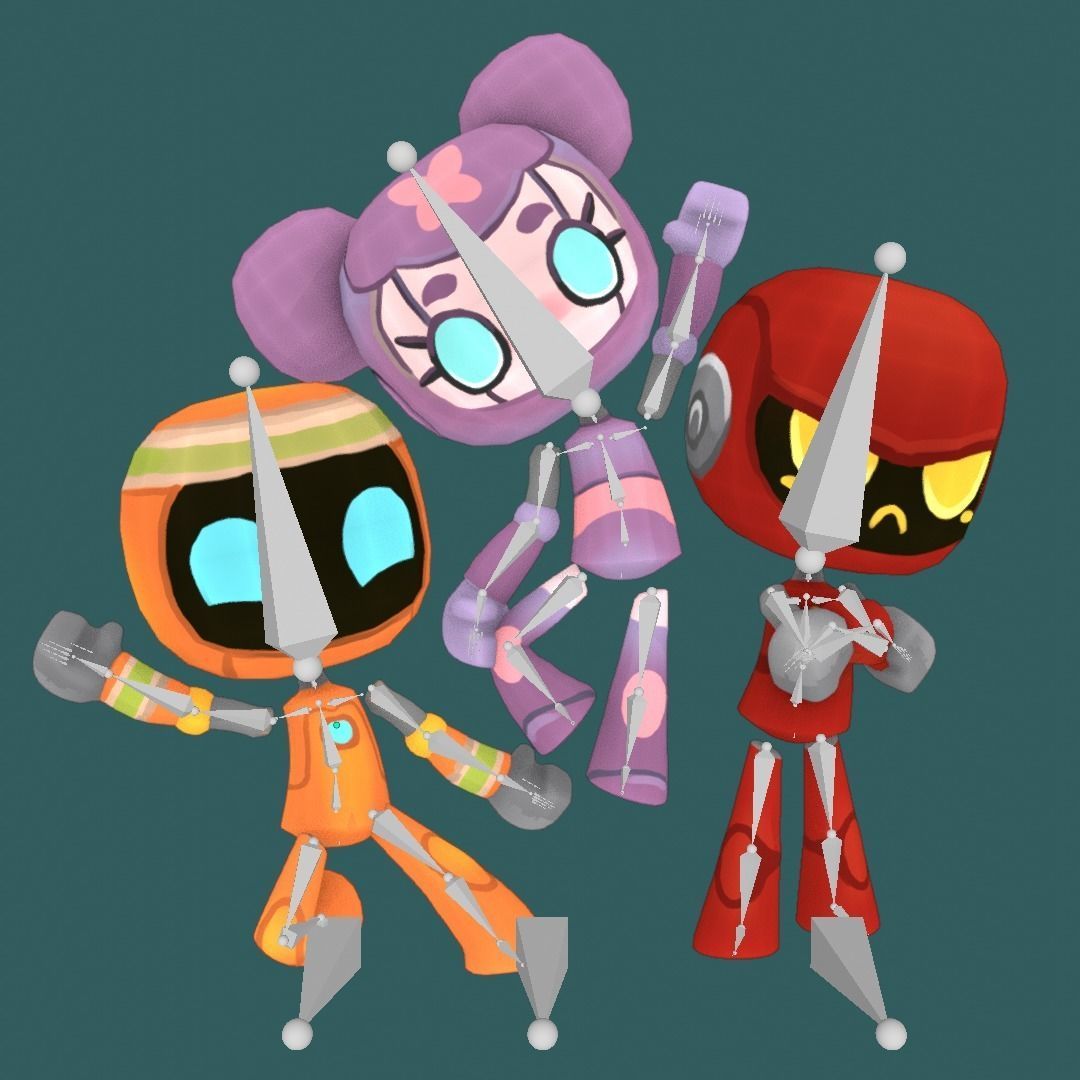Cute Robots Full Pack Low-poly 3D model_5
