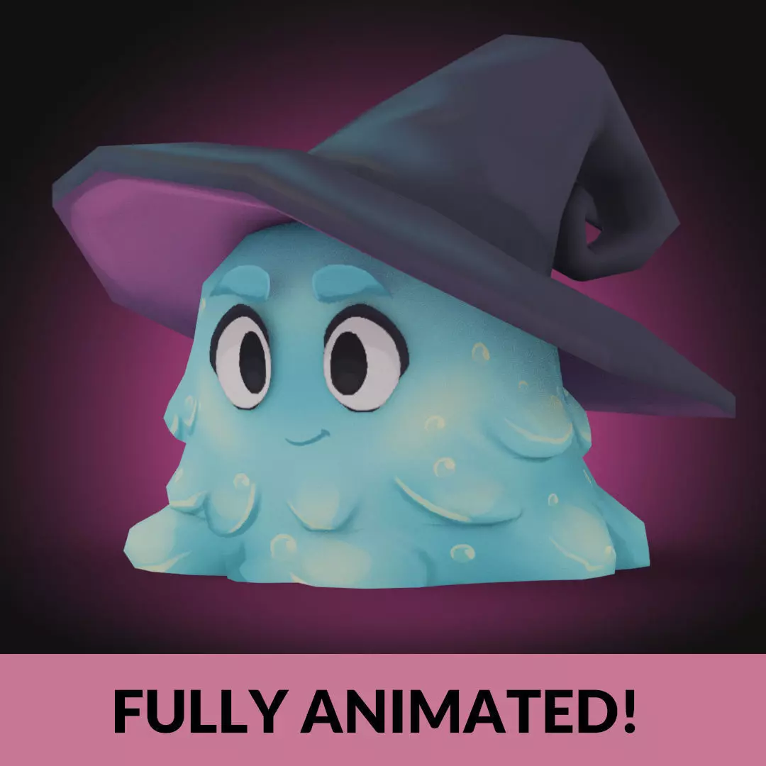 Wizard Slime Low-poly 3D model_0
