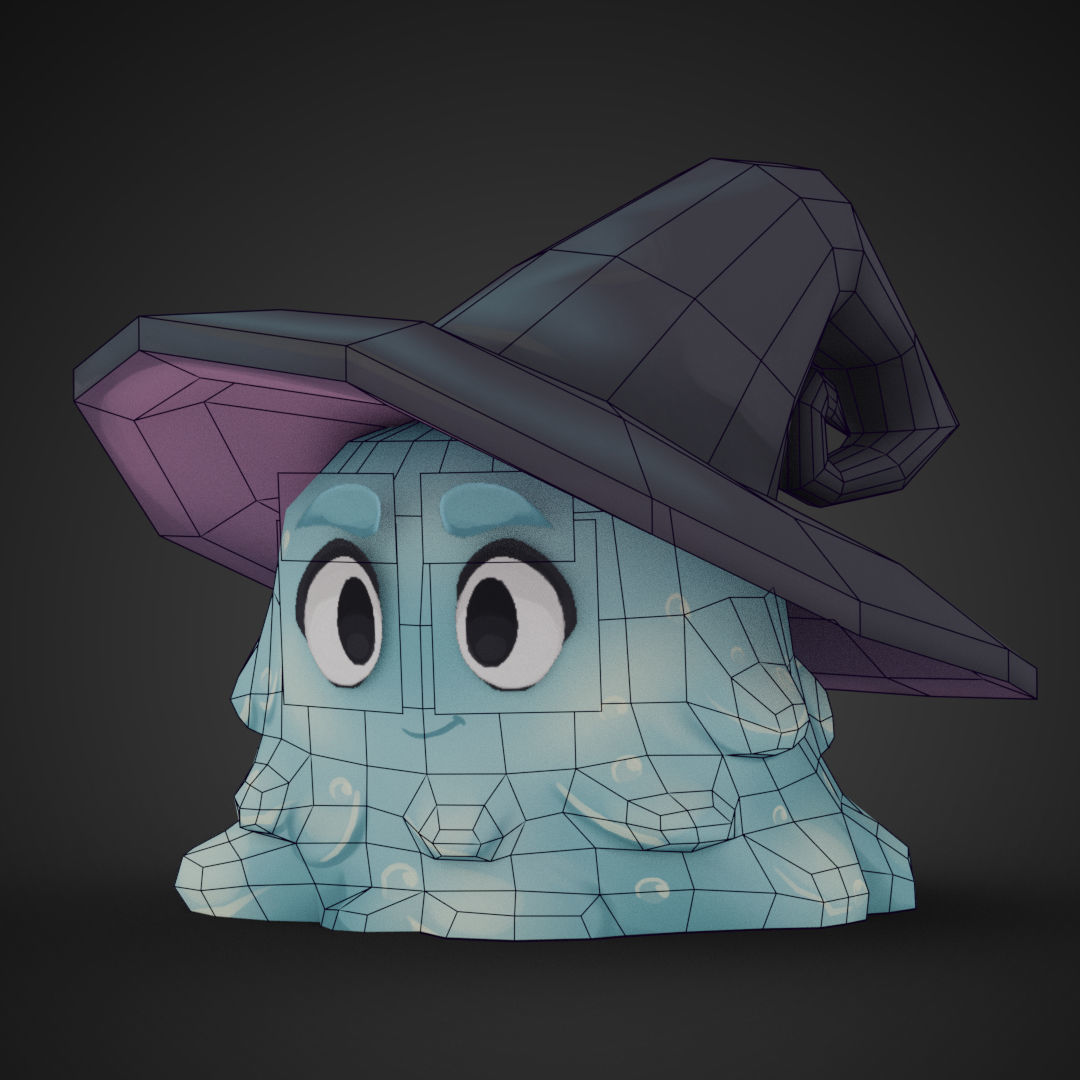 Wizard Slime Low-poly 3D model_4