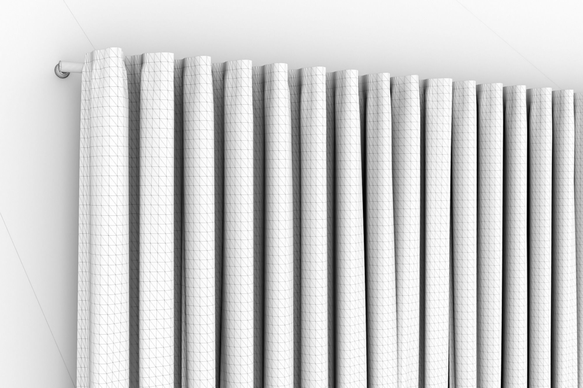 Large White Silk Curtains 3D model_15