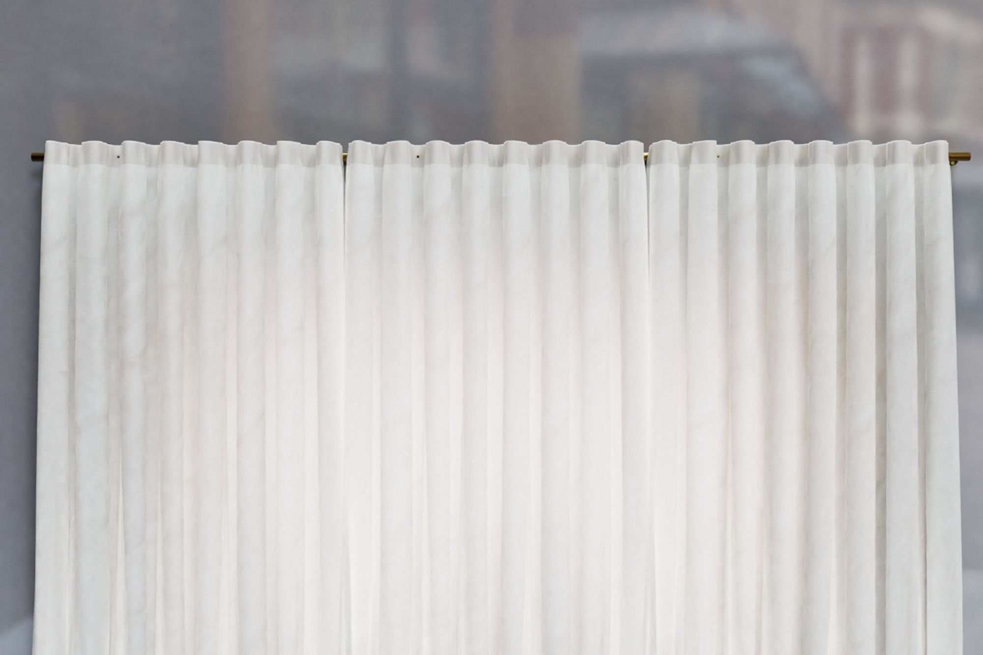 Large White Silk Curtains 3D model_1